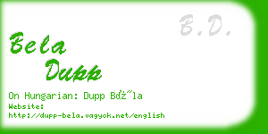 bela dupp business card